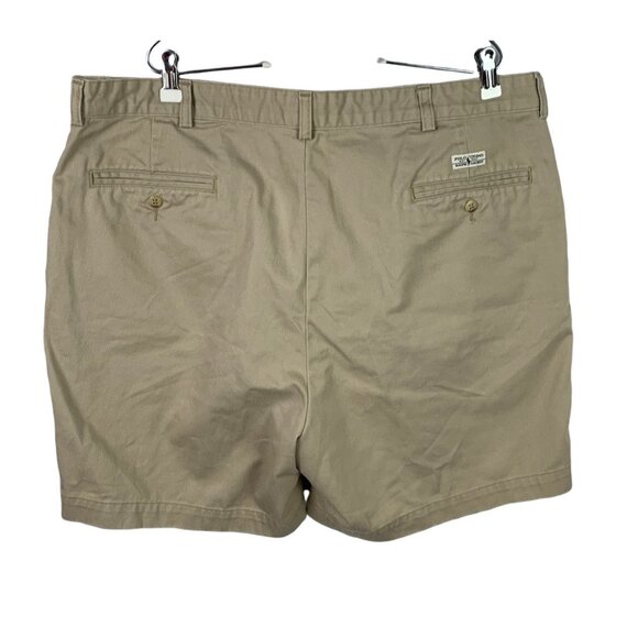 Polo Ralph Lauren Mens Khaki Classic Fit Cotton Twill Pleated Shorts Size 40 - Picture 4 of 4